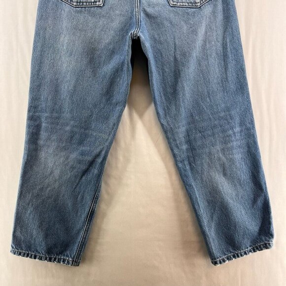 Express Jeans Womens Size 2 Dad Jean High Rise Distressed Cropped Denim Blue - Picture 6 of 10